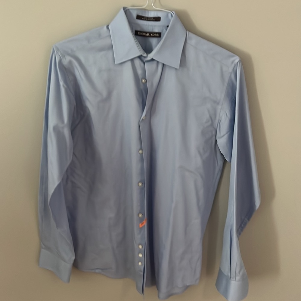 Michael Kors button down blue dress shirt